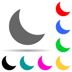 crescent multi color style icon. Simple thin line, outline vector of web icons for ui and ux, website or mobile application