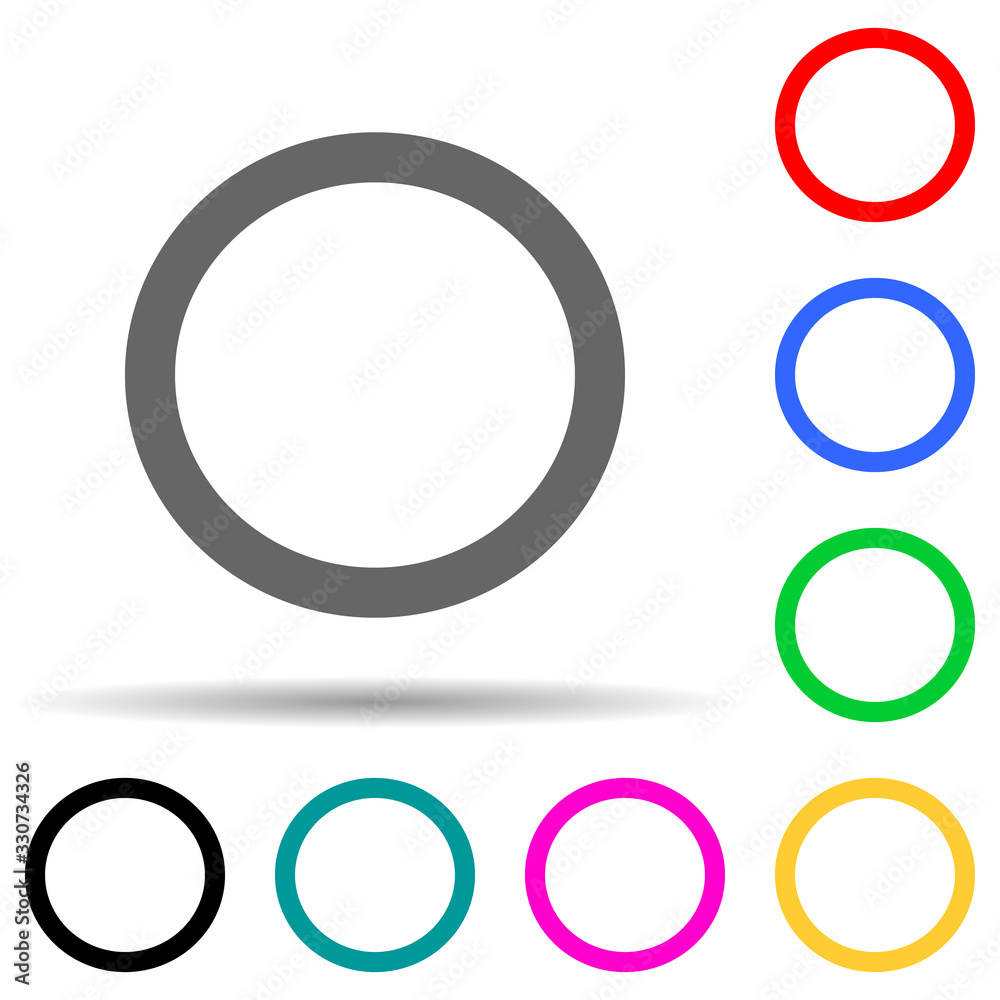 Poster a circle multi color style icon. simple thin line, outline vector of web icons for ui and ux, websit