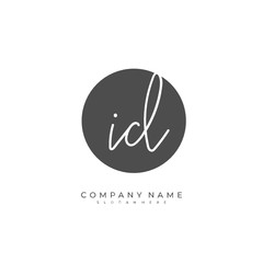 Handwritten initial letter I D ID for identity and logo. Vector logo template with handwriting and signature style.