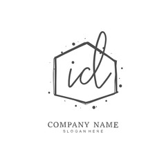 Handwritten initial letter I D ID for identity and logo. Vector logo template with handwriting and signature style.