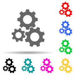 gears multi color style icon. Simple thin line, outline vector of web icons for ui and ux, website or mobile application