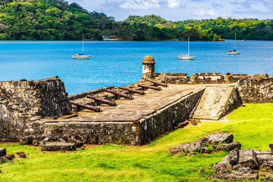 UNESCO World Heritage Site Fort San Jeronimo located in Portobelo, Panama.