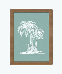 Hand drawn printable wall art design of palm tree