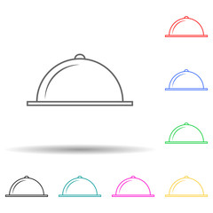 serving tray multi color style icon. Simple thin line, outline vector of web icons for ui and ux, website or mobile application