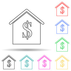 house for sale multi color style icon. Simple thin line, outline vector of web icons for ui and ux, website or mobile application
