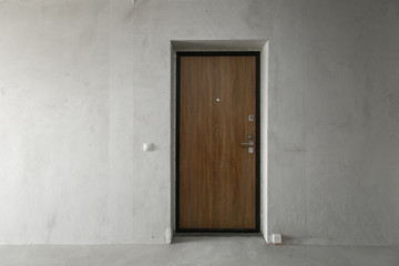 interior of the apartment without decoration in gray colors