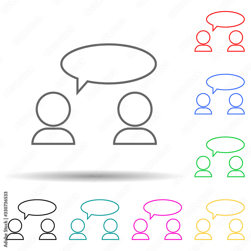 Poster dialog multi color style icon. simple thin line, outline vector of web icons for ui and ux, website 