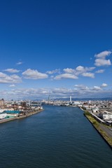 Fototapeta na wymiar Scenery of industrial area in Osaka.