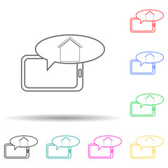 message about the house on the tablet multi color style icon. Simple thin line, outline vector of web icons for ui and ux, website or mobile application