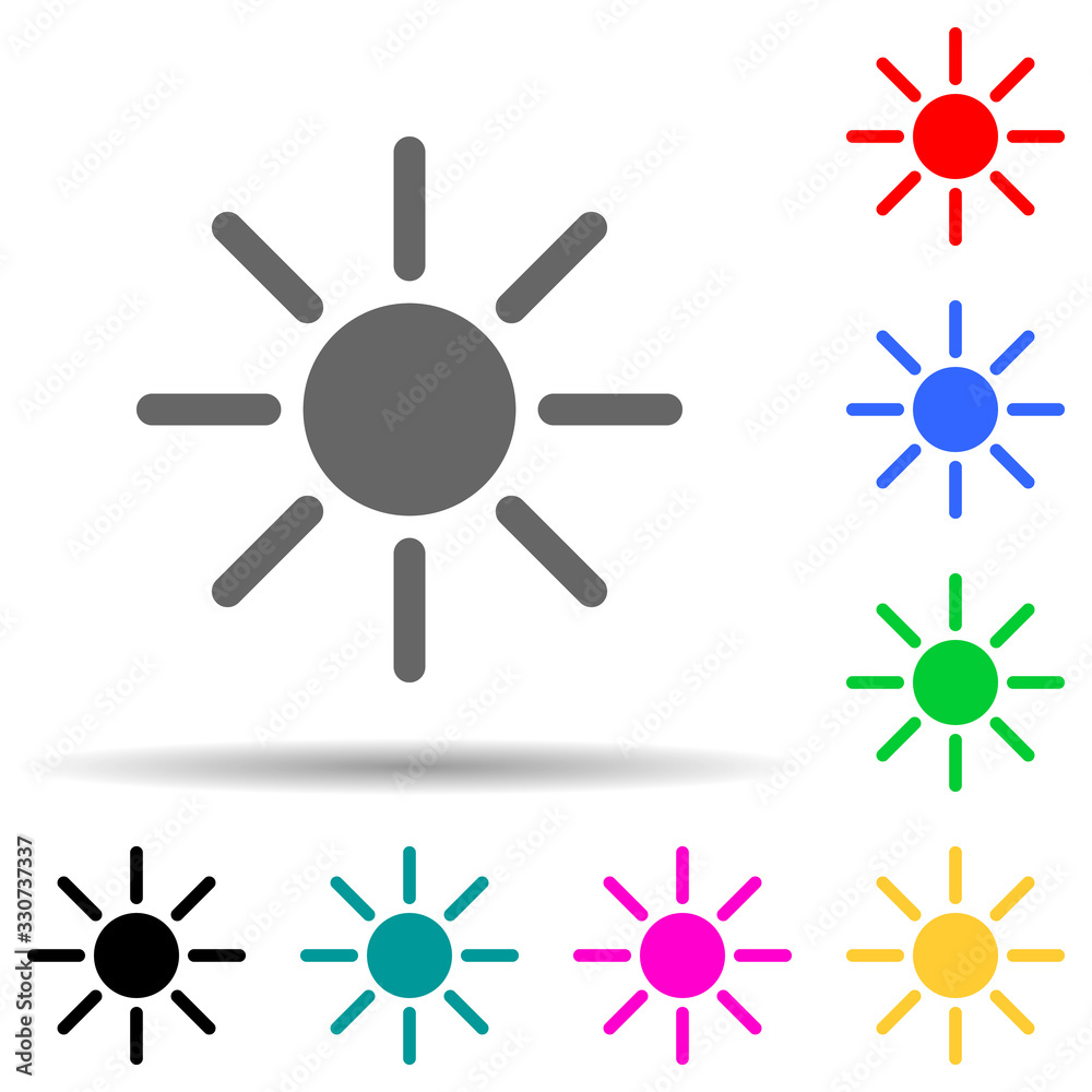 Poster the sun multi color style icon. simple thin line, outline vector of web icons for ui and ux, website