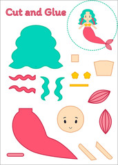 Cut and Glue Worksheet - Mermaid