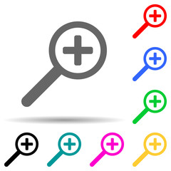 magnifier zoom multi color style icon. Simple thin line, outline vector of web icons for ui and ux, website or mobile application