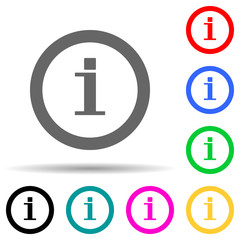 information sign in a circle multi color style icon. Simple thin line, outline vector of web icons for ui and ux, website or mobile application