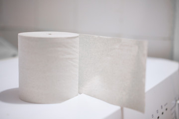 white toilet paper in the bathroom