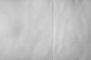 Natural white leather texture with vertical seam