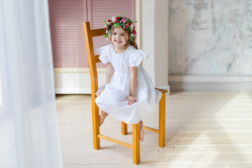 Portrait of little fashion kid girl
