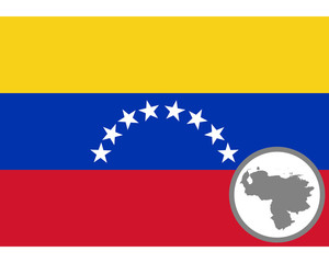 Fahne und Landkarte von Venezuela
