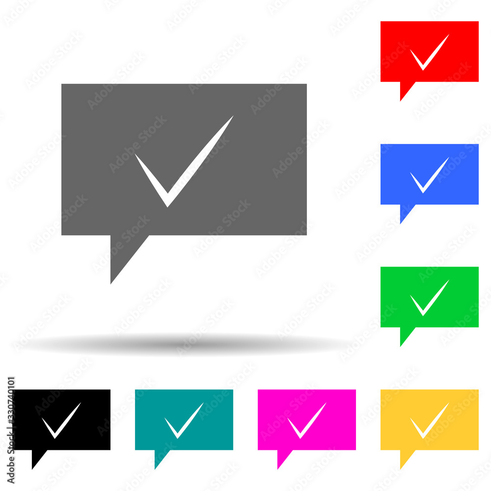 Poster bubbles communicating with the text multi color style icon. simple thin line, outline vector of web 