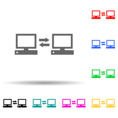 computer server multi color style icon. Simple thin line, outline vector of web icons for ui and ux, website or mobile application