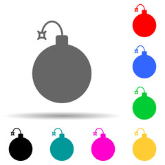 bomb multi color style icon. Simple thin line, outline vector of web icons for ui and ux, website or mobile application