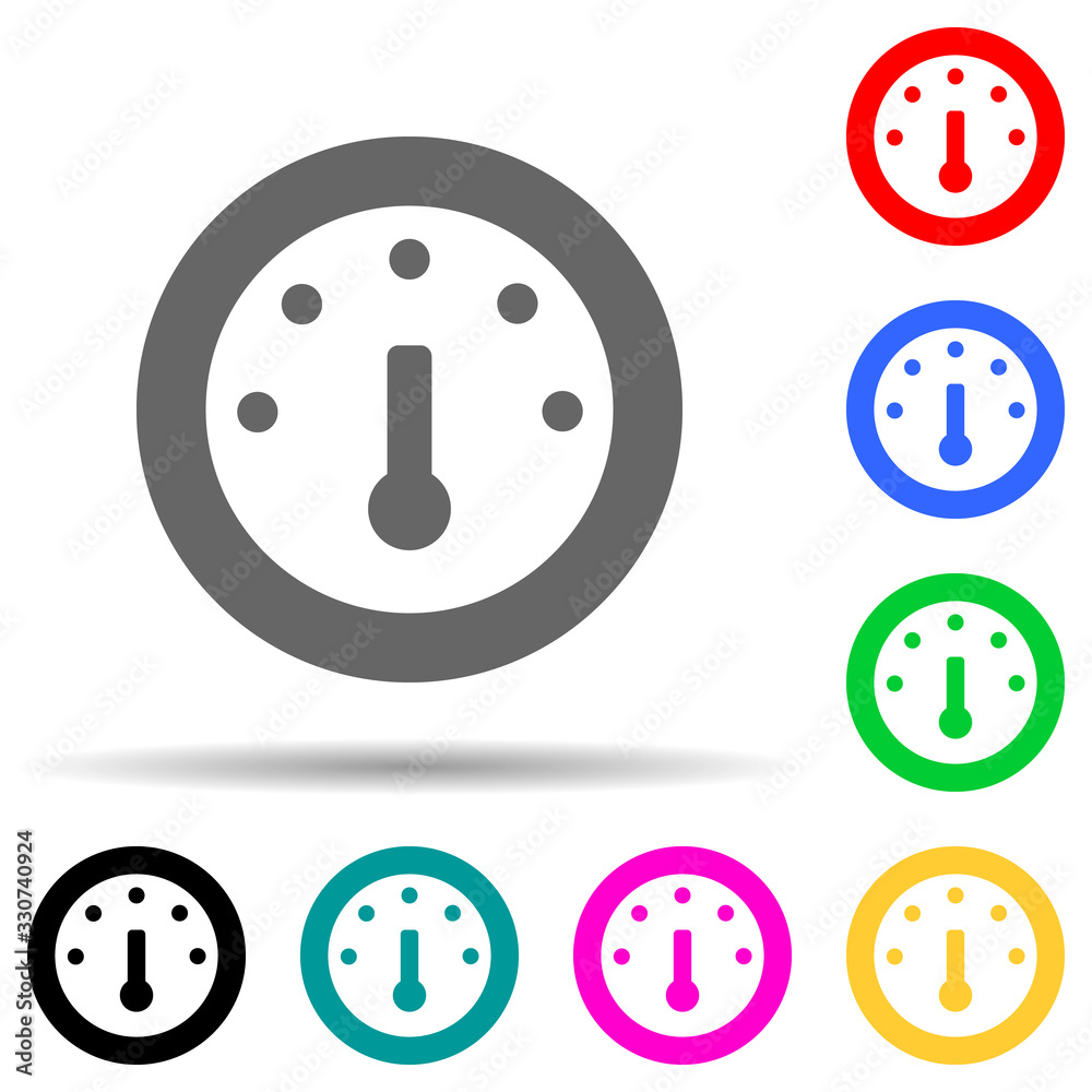 Poster fuel gauge multi color style icon. simple thin line, outline vector of web icons for ui and ux, webs