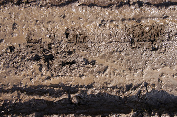 Mud texture or wet brown soil as natural organic clay.