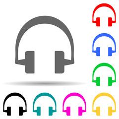 headphones multi color style icon. Simple thin line, outline vector of web icons for ui and ux, website or mobile application