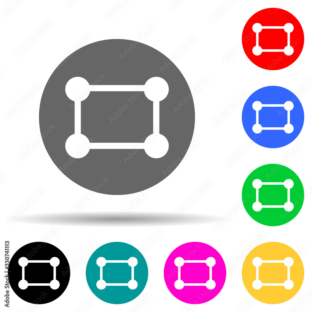 Poster square with dots multi color style icon. simple thin line, outline vector of web icons for ui and ux