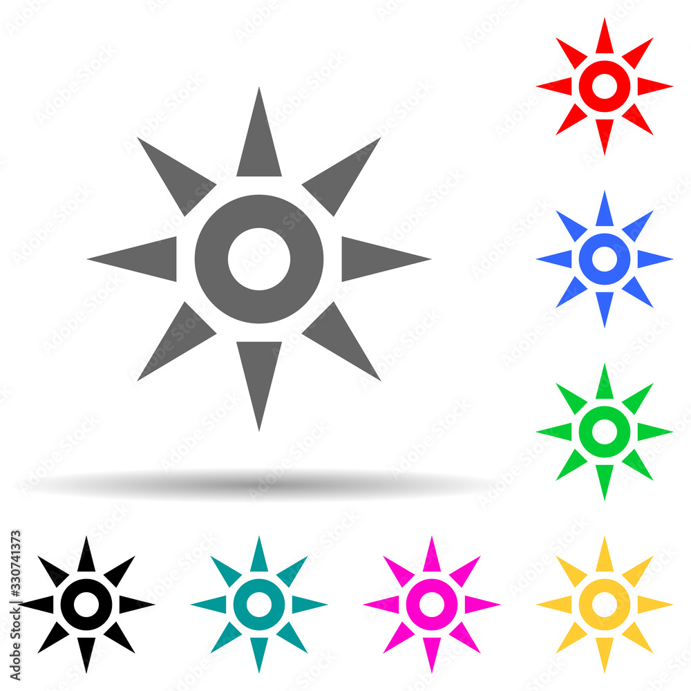 Poster the sun multi color style icon. simple thin line, outline vector of web icons for ui and ux, website