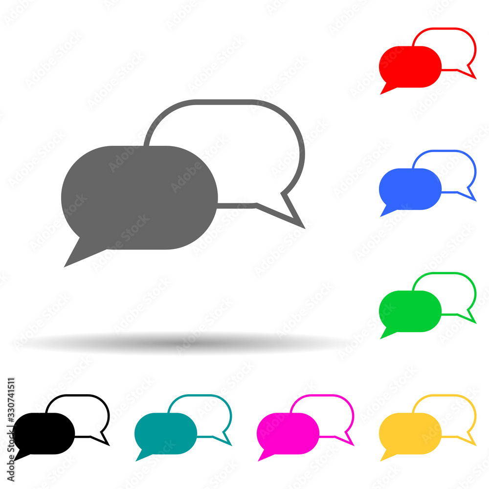 Poster communication bubbles multi color style icon. simple thin line, outline vector of web icons for ui a