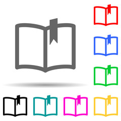 book with a bookmark multi color style icon. Simple thin line, outline vector of web icons for ui and ux, website or mobile application