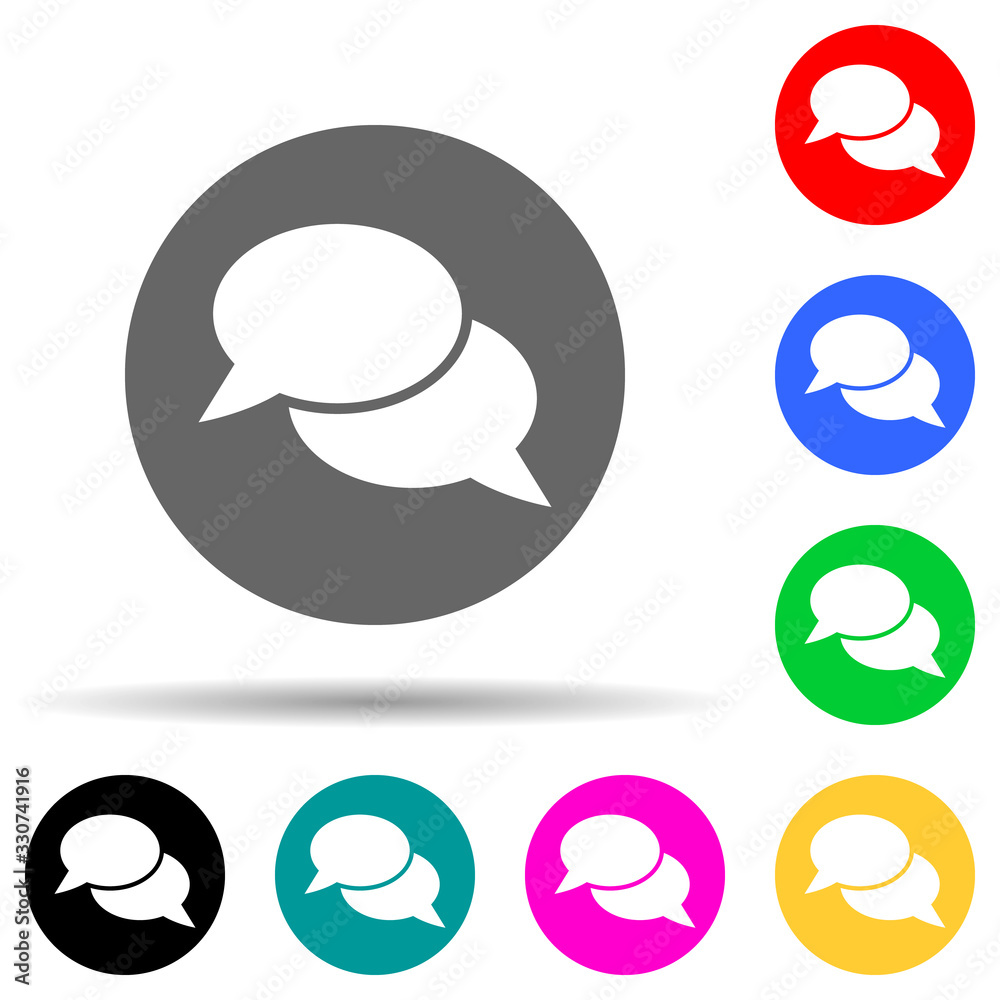 Poster bubbles of communication in a circle multi color style icon. simple thin line, outline vector of web