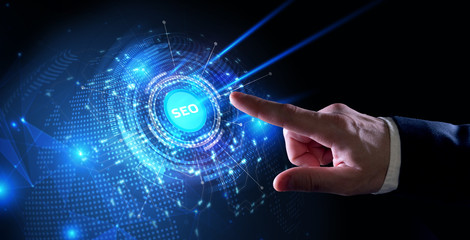 Business, Technology, Internet and network concept. SEO Search engine optimization marketing...