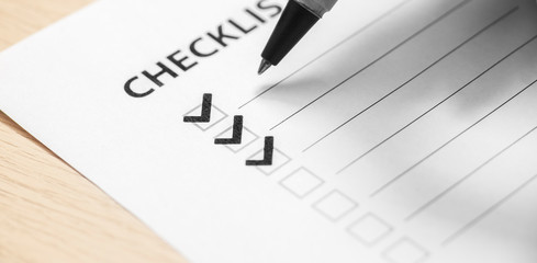 Filling gap in a checklist