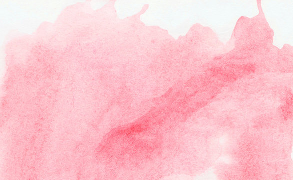Romantic watercolor painted magenta canvas for splash design, invitation background, vintage template. Light pink color ink effect gradient on textured paper