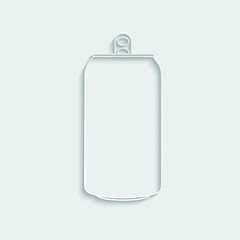 paper beer can icon, silhouette of beer can 