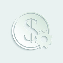 paper Vector icon dollar . Money settings icon.   dollar  sign. vector