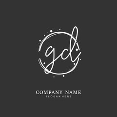 Handwritten initial letter G D GD for identity and logo. Vector logo template with handwriting and signature style.