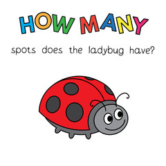 Cartoon Ladybug Counting Game for Kids