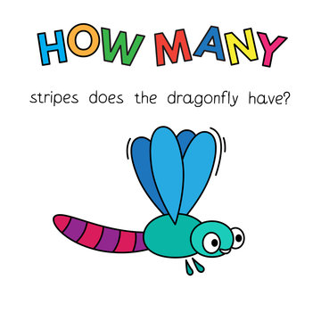 Cartoon Dragonfly Counting Game for Kids