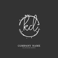 Handwritten initial letter K D KD for identity and logo. Vector logo template with handwriting and signature style.