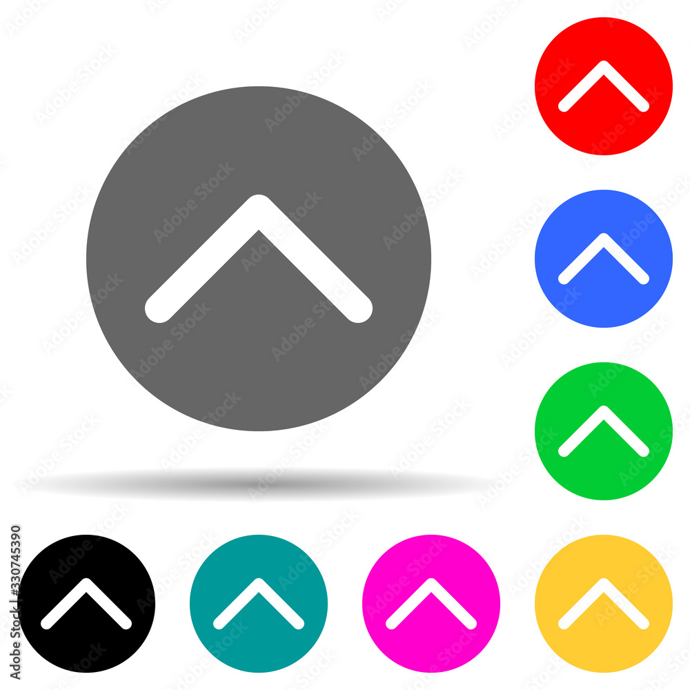 Poster up sign in round multi color style icon. simple thin line, outline vector of web icons for ui and ux