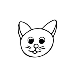 cat in doodle style. cute beast hand drawn in scandinavian simple monochrome. element for the design of children's rooms, clothes, sticker, postcard, coloring, poster