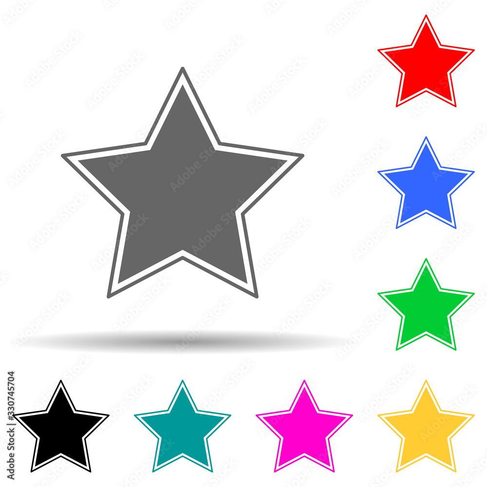 Poster star multi color style icon. simple thin line, outline vector of web icons for ui and ux, website or