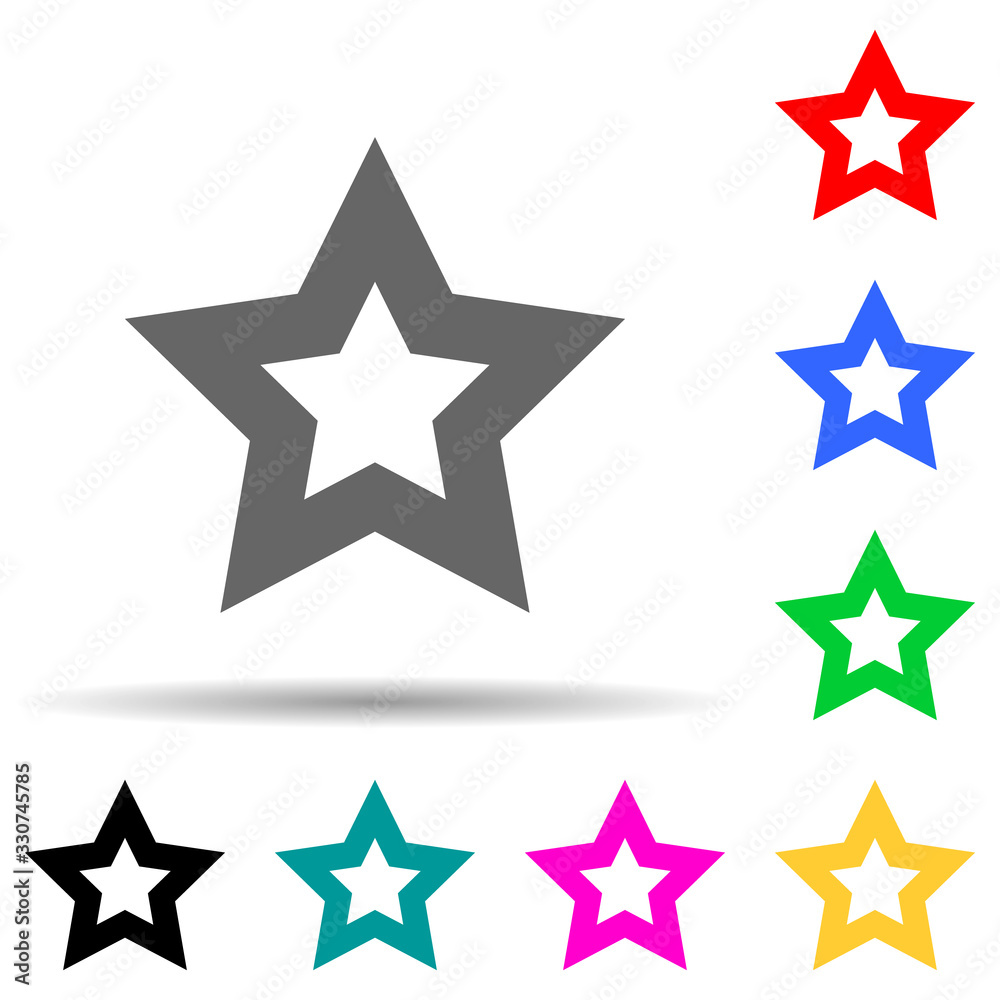 Poster star multi color style icon. simple thin line, outline vector of web icons for ui and ux, website or