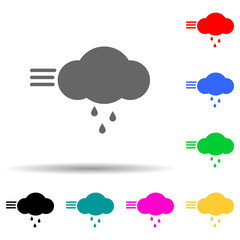 wind and rain cloud multi color style icon. Simple thin line, outline vector of web icons for ui and ux, website or mobile application