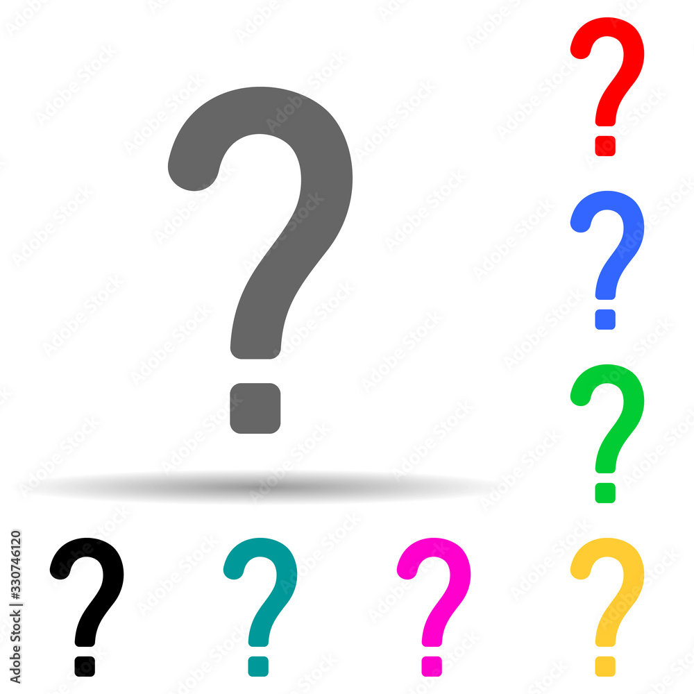 Poster question mark multi color style icon. simple thin line, outline vector of web icons for ui and ux, w