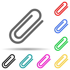 clip multi color style icon. Simple thin line, outline vector of web icons for ui and ux, website or mobile application