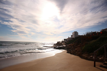 Tarde en playa de Cadiz en primavera