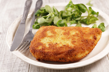 cordon bleu- chicken fillet, ham and cheese with battered